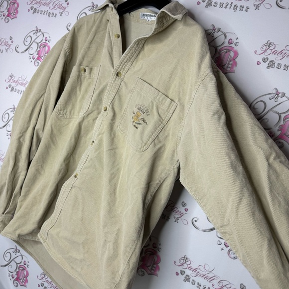 Kingshire shirts button down beige tan fashion structure velour velvet soft - Picture 5 of 7